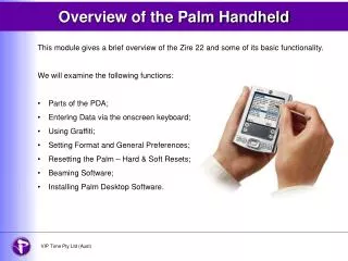 Overview of the Palm Handheld