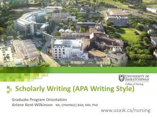 Scholarly Writing (APA Writing Style)
