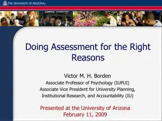 Doing Assessment for the Right Reasons