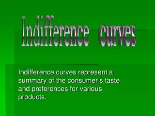 Indifference curves