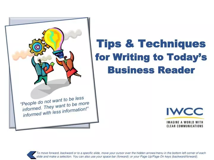 tips techniques for writing to today s business reader