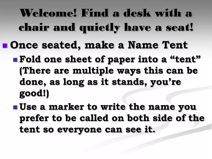 welcome find a desk with a chair and quietly have a seat