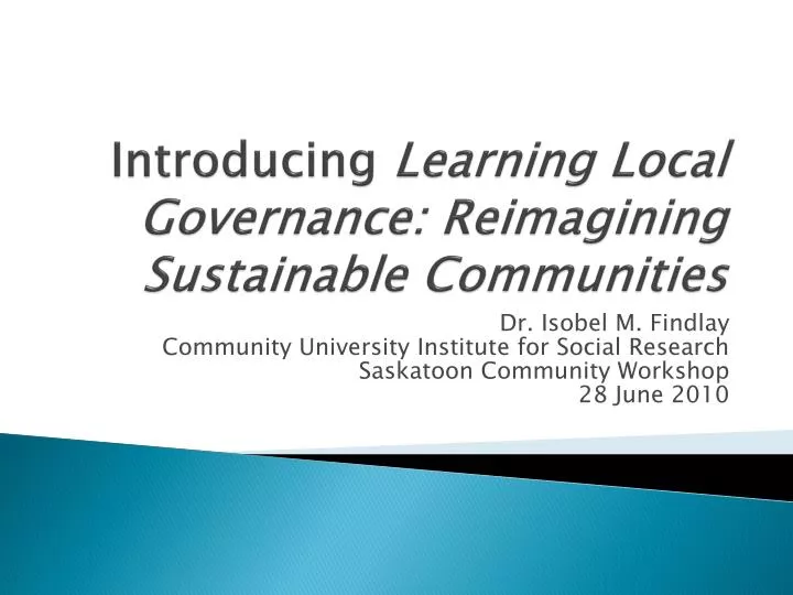 introducing learning local governance reimagining sustainable communities