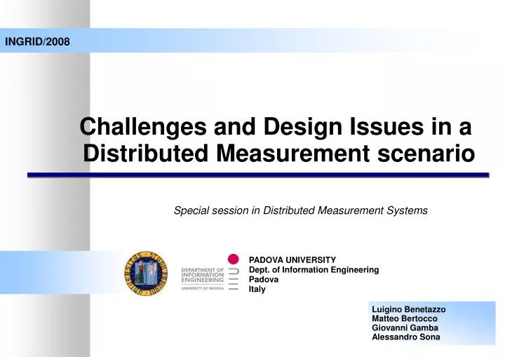 special session in distributed measurement systems