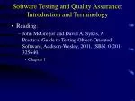 Software Testing and Quality Assurance: Introduction and Terminology - slide 1