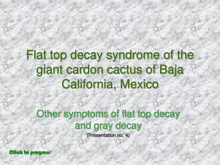 flat top decay syndrome of the giant cardon cactus of baja california mexico