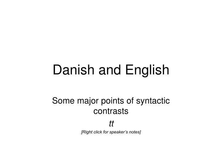 danish and english