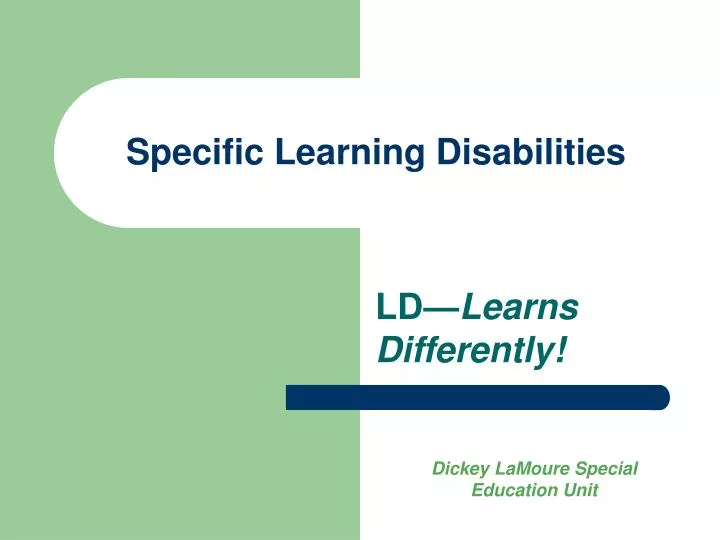 specific learning disabilities