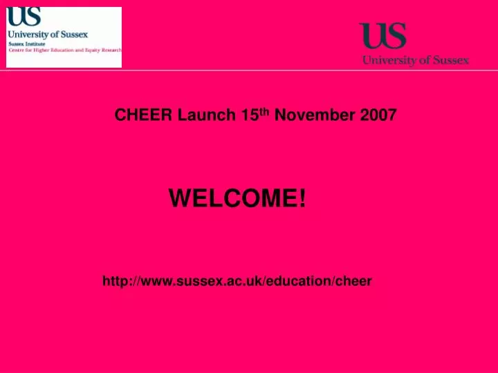 welcome http www sussex ac uk education cheer