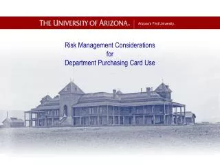 Risk Management Considerations for Department Purchasing Card Use