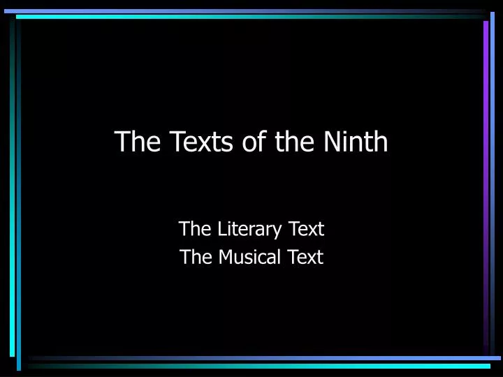 the texts of the ninth