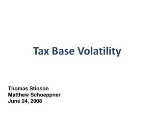 Tax Base Volatility