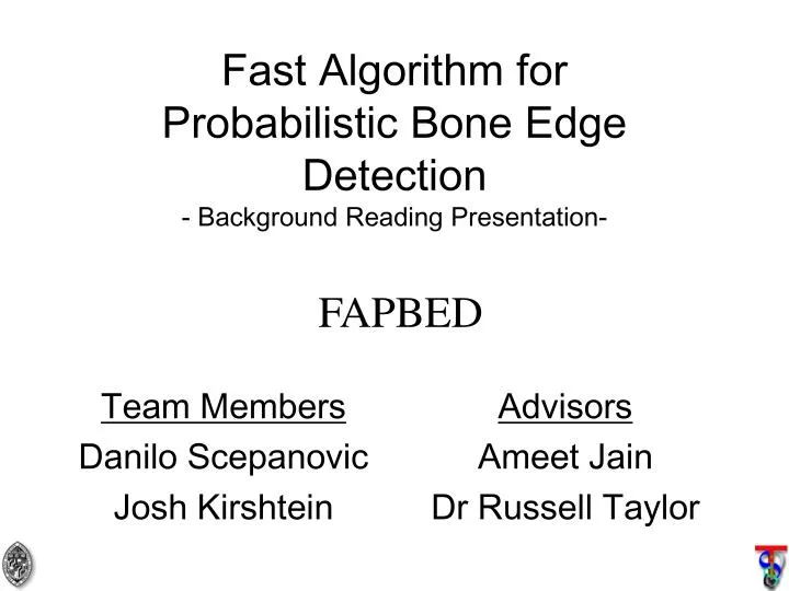 fast algorithm for probabilistic bone edge detection background reading presentation fapbed