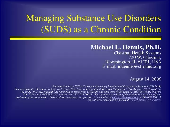 managing substance use disorders suds as a chronic condition