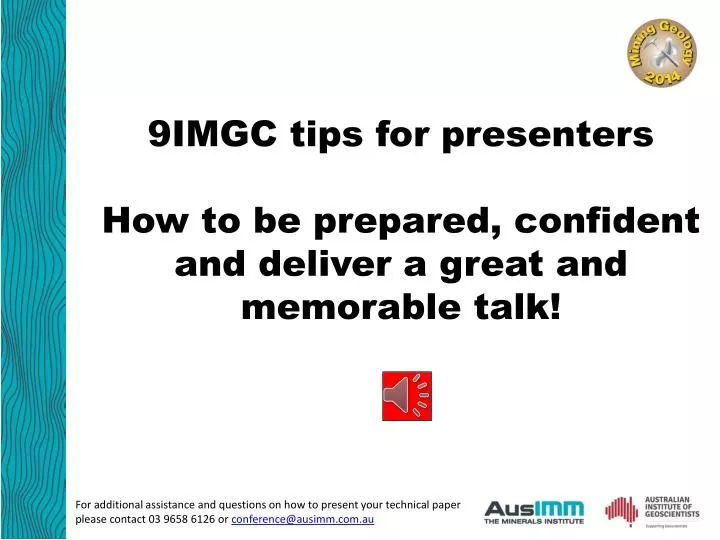 9imgc tips for presenters how to be prepared confident and deliver a great and memorable talk