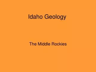 Idaho Geology