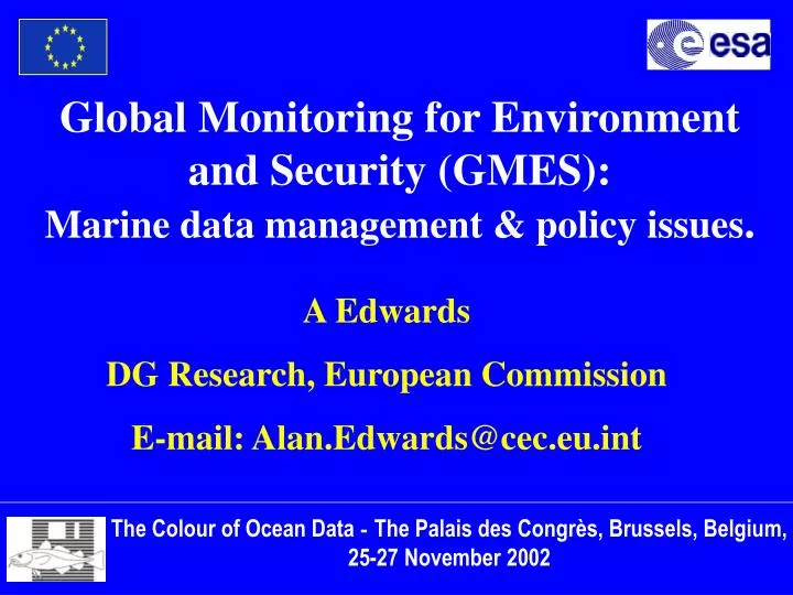 global monitoring for environment and security gmes marine data management policy issues