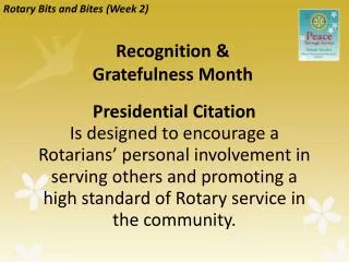 Recognition &amp; Gratefulness Month