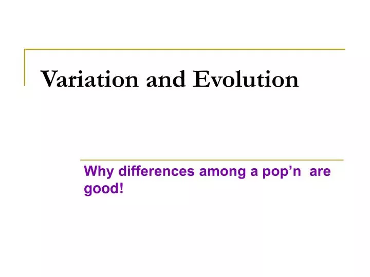 variation and evolution