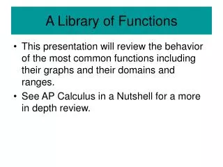 a library of functions