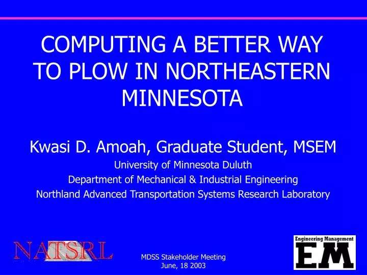 computing a better way to plow in northeastern minnesota