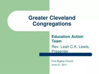 Greater Cleveland Congregations