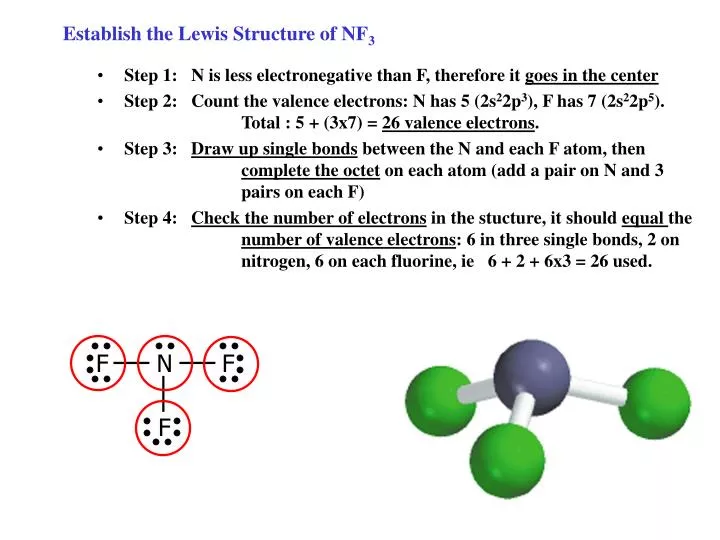 establish the lewis structure of nf 3