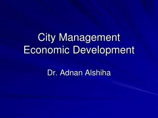 City Management Economic Development