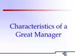 Characteristics of a Great Manager