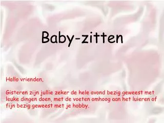 baby zitten
