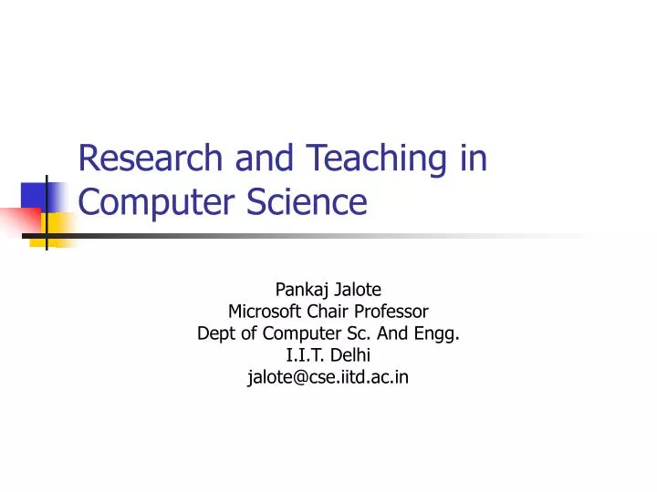 research and teaching in computer science