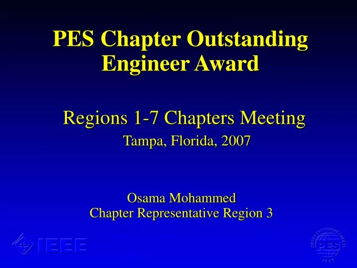 pes chapter outstanding engineer award