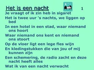het is een nacht 1