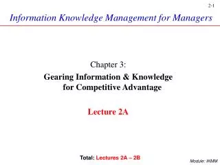 Information Knowledge Management for Managers