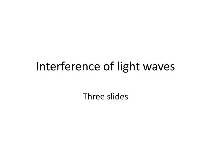 interference of light waves