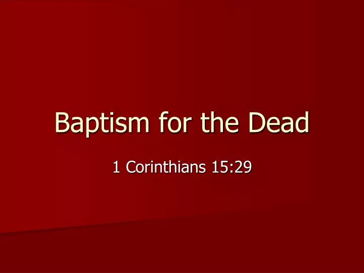 baptism for the dead