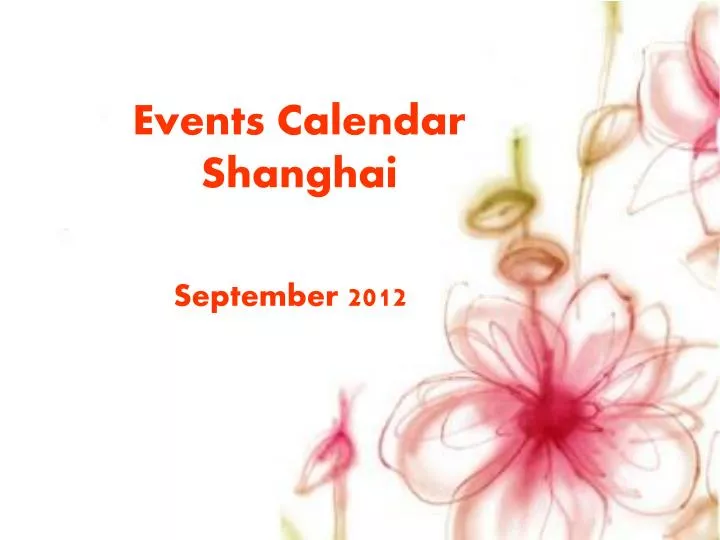 events calendar shanghai