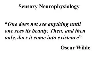 Sensory Neurophysiology