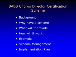 Background Why have a scheme What will it provide How will it work Example Scheme Management