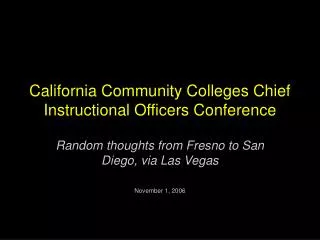 California Community Colleges Chief Instructional Officers Conference