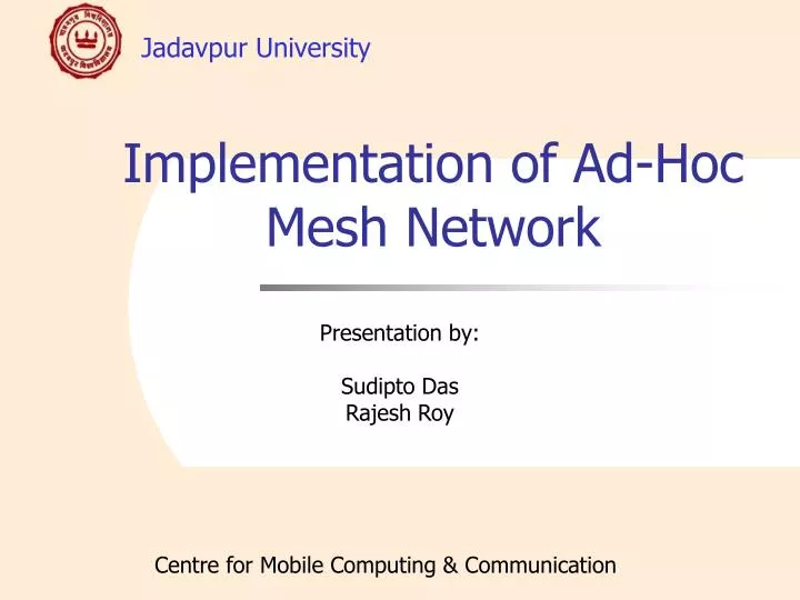 implementation of ad hoc mesh network