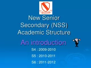 new senior secondary nss academic structure