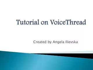 Tutorial on VoiceThread