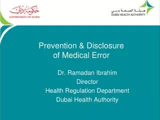 Prevention &amp; Disclosure of Medical Error