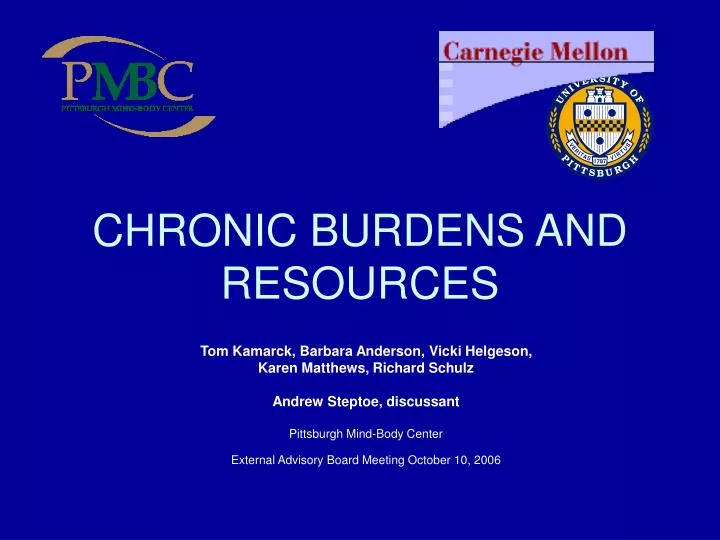 chronic burdens and resources