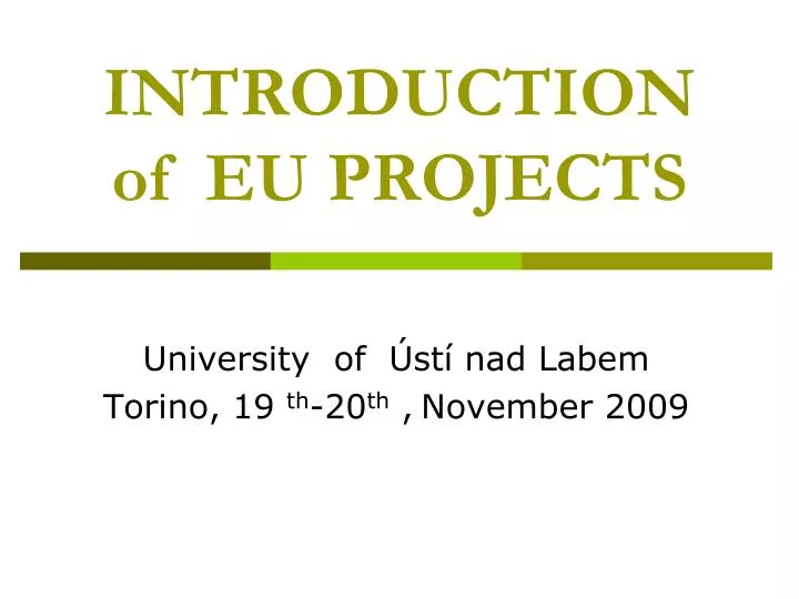 introduction of eu projects