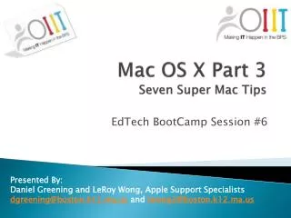 Mac OS X Part 3 Seven Super Mac Tips
