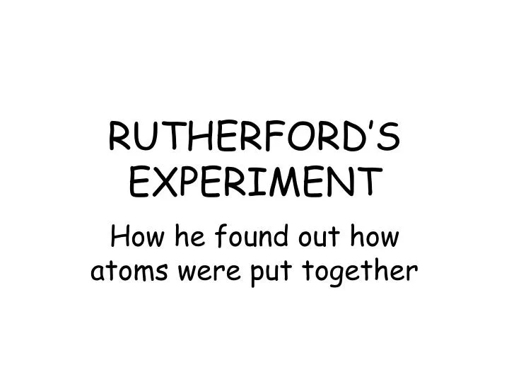 rutherford s experiment