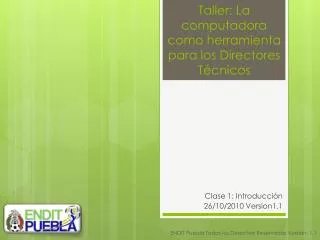 taller la computadora como herramienta para los directores t cnicos