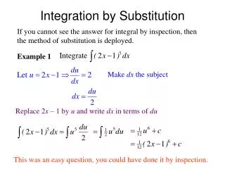 Integration by Substitution